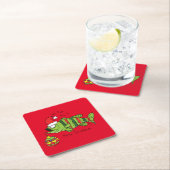 Funny Vist kerstmis Cartoon Kartonnen Onderzetters (Insitu)