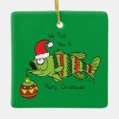 Funny Vist kerstmis Cartoon Keramisch Ornament (Voorkant)