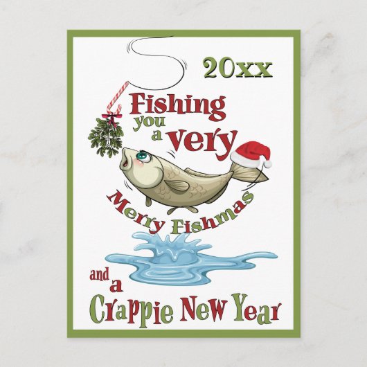 Funny Vist Kerstmis - Merry Fishmas Mistletoe Briefkaart (Voorkant)