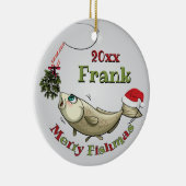 Funny Vist Kerstmis - Merry Fishmas Mistletoe Keramisch Ornament (Rechts)