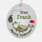 Funny Vist Kerstmis - Merry Fishmas Mistletoe Keramisch Ornament (Links)