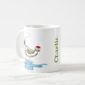 Funny Vist Kerstmis - Merry Fishmas Mistletoe Koffiemok (Voorkant links)