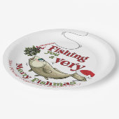 Funny Vist Kerstmis - Merry Fishmas Mistletoe Papieren Bordje (Gekanteld)
