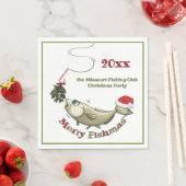 Funny Vist Kerstmis - Merry Fishmas Mistletoe Servet (Insitu)