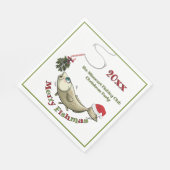 Funny Vist Kerstmis - Merry Fishmas Mistletoe Servet (Hoek)
