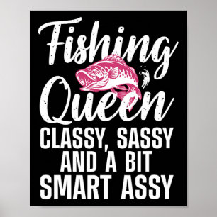 Funny Vist koningin design voor dames in de visser Poster