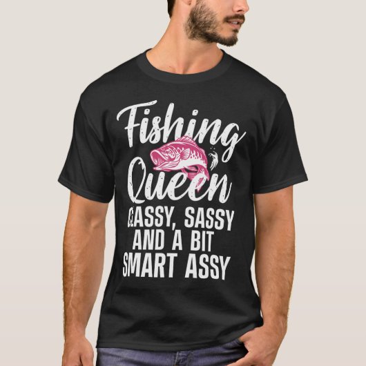 Funny Vist koningin design voor dames in de visser T-shirt (Voorkant)