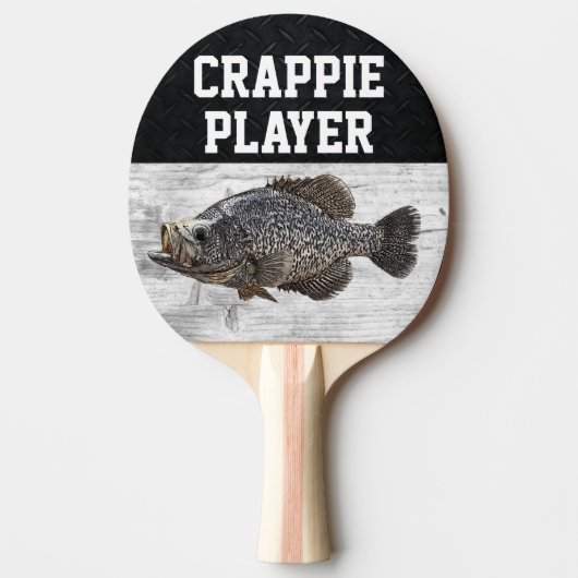 Funny Vist Pun Crappie Player Fish Smack Talk Tafeltennisbatje (Voorkant)