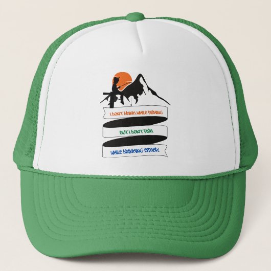 Funny Vist Quote Trucker Pet (Voorkant)