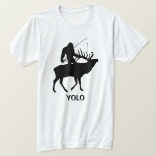 Funny Vist Shirt met Sasquatch Riding Elk