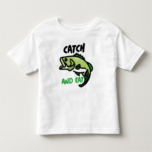 Funny Vist Vangst en eet Kinder Shirts (Voorkant)