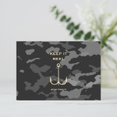 Funny Viste Vaderdag Camo Letter Bedankkaart (Staand voorkant)