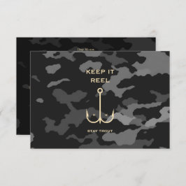 Funny Viste Vaderdag Camo Letter Bedankkaart