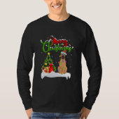 Funny Vizsla Hondenliefhebber Xmas Lighting Vizsla T-shirt (Voorkant)