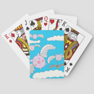 Funny-vliegende varkens pokerkaarten