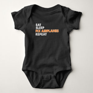 Funny Vliegtuig Mechanic - Eat Sleep Fix Airplane Romper