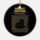 Funny Vliegtuig Mechanic Nutritional Facts Keramisch Ornament (Voorkant)