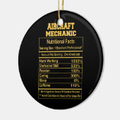 Funny Vliegtuig Mechanic Nutritional Facts Keramisch Ornament (Links)