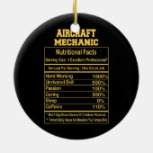 Funny Vliegtuig Mechanic Nutritional Facts Keramisch Ornament (Achterkant)