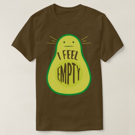 Funny Voel Empty Avocado Lover Vegan Healthy Food T-shirt (Design voorkant)