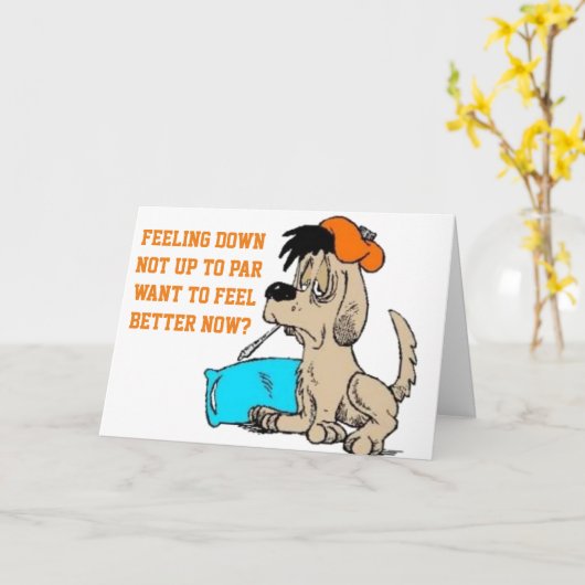 ***FUNNY VOELT ZO SNEL BETER** KAART (Gele Bloem)