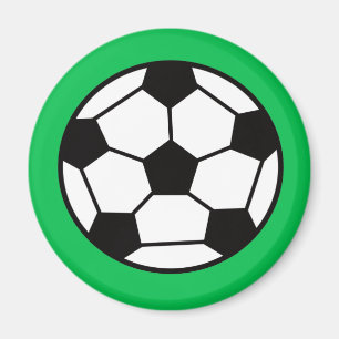Funny Voetbal over groene achtergrond Magneet
