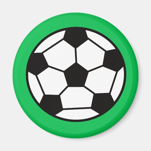 Funny Voetbal over groene achtergrond Magneet (Voorkant)
