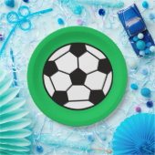 Funny Voetbal over groene achtergrond Papieren Bordje (Feest)