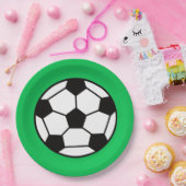 Funny Voetbal over groene achtergrond Papieren Bordje (Feest)