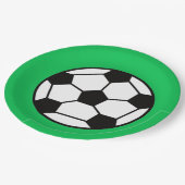 Funny Voetbal over groene achtergrond Papieren Bordje (Gekanteld)