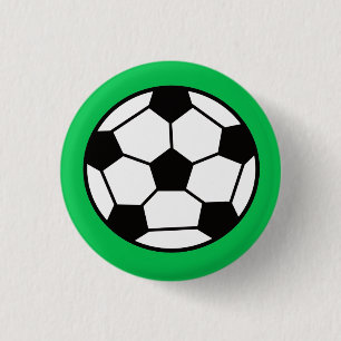 Funny Voetbal over groene achtergrond Ronde Button 3,2 Cm