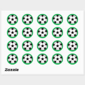 Funny Voetbal over groene achtergrond Ronde Sticker (Vel)