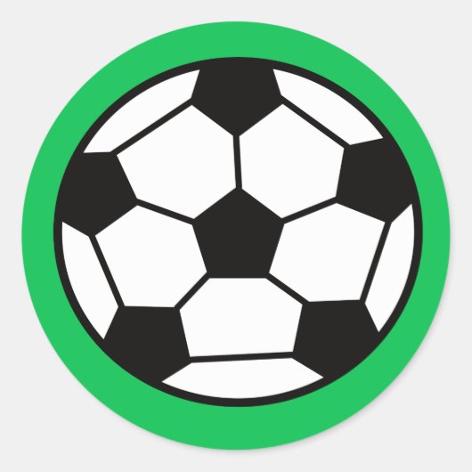 Funny Voetbal over groene achtergrond Ronde Sticker (Voorkant)