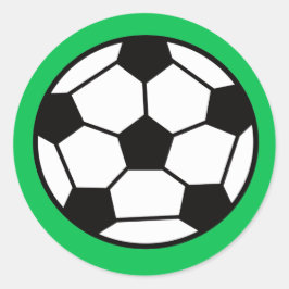 Funny Voetbal over groene achtergrond Ronde Sticker