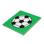 Funny Voetbal over groene achtergrond Tegeltje (Zijkant)