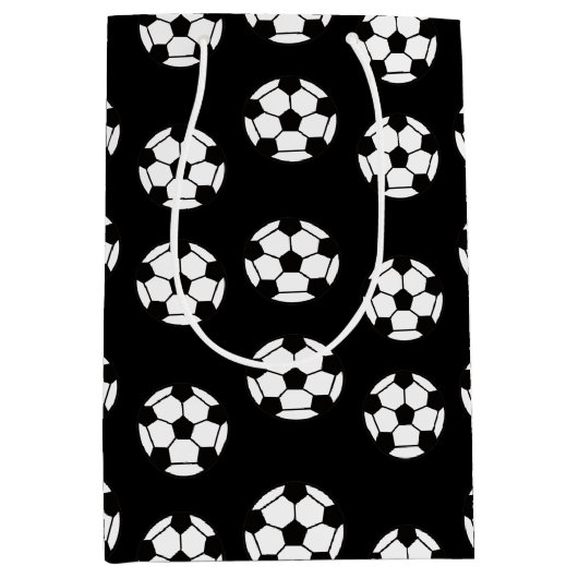Funny Voetbal Pattern Medium Cadeauzakje (Voorkant)