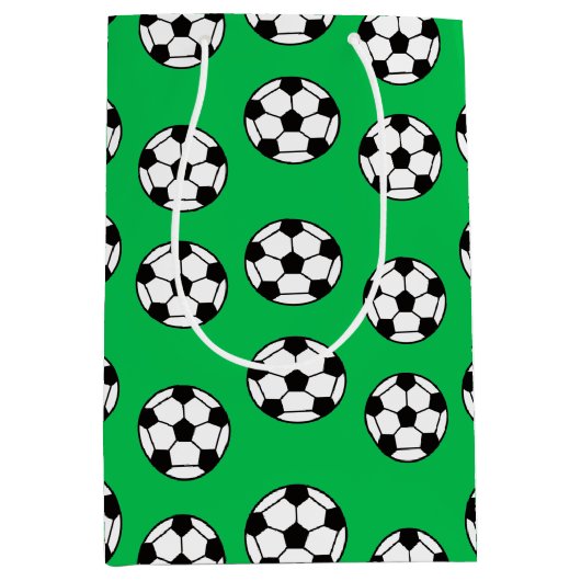 Funny Voetbal Pattern Medium Cadeauzakje (Voorkant)