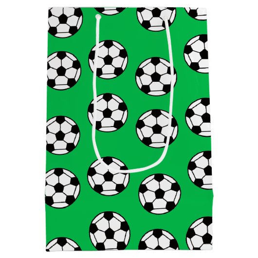 Funny Voetbal Pattern Medium Cadeauzakje (Achterkant)