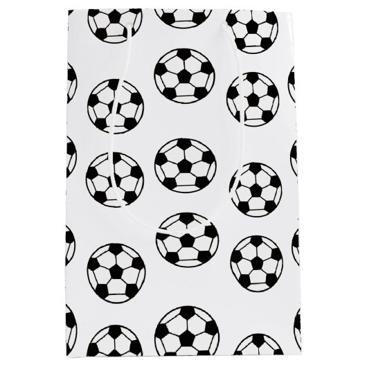 Funny Voetbal Pattern Medium Cadeauzakje (Voorkant)