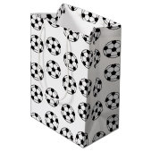 Funny Voetbal Pattern Medium Cadeauzakje (Achterkant Gekanteld)