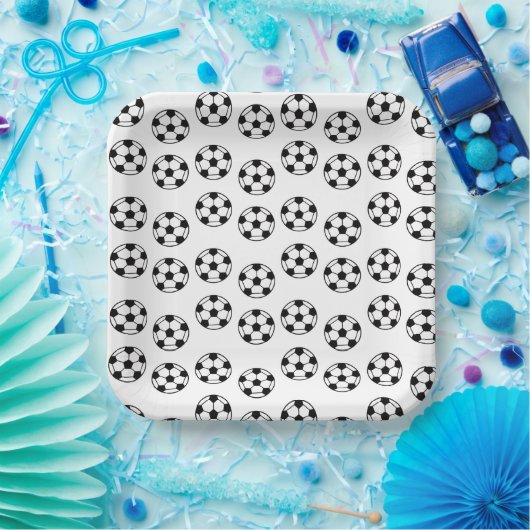 Funny Voetbal Pattern Papieren Bordje (Feest)