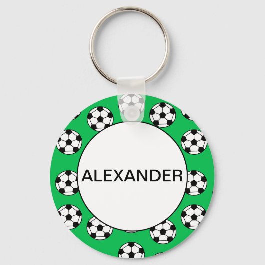 Funny Voetbal Pattern Sleutelhanger (Voorkant)