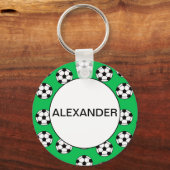 Funny Voetbal Pattern Sleutelhanger (Voorkant)