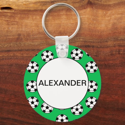 Funny Voetbal Pattern Sleutelhanger (Voorkant)