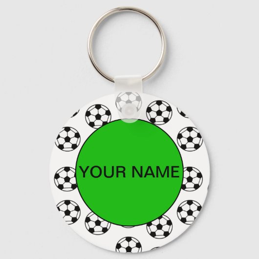 Funny Voetbal Pattern Sleutelhanger (Voorkant)