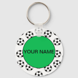 Funny Voetbal Pattern Sleutelhanger