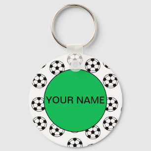 Funny Voetbal Pattern Sleutelhanger