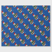 Funny Voetbal Snowman-kerstCartoon Cadeaupapier (Vlak)