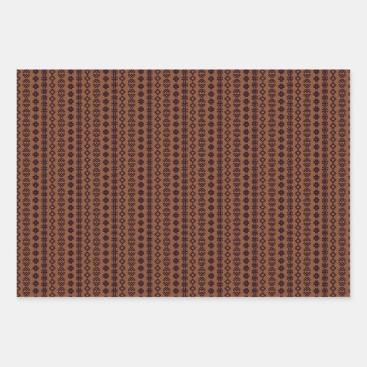 Funny-vogels met petten en kerstversieringen op inpakpapier vel (Voorkant 3)