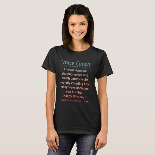 Funny Voice Coach T-shirt (Voorkant volledig)